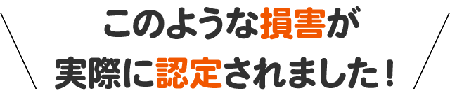 このような損害が実際に認定されました！
